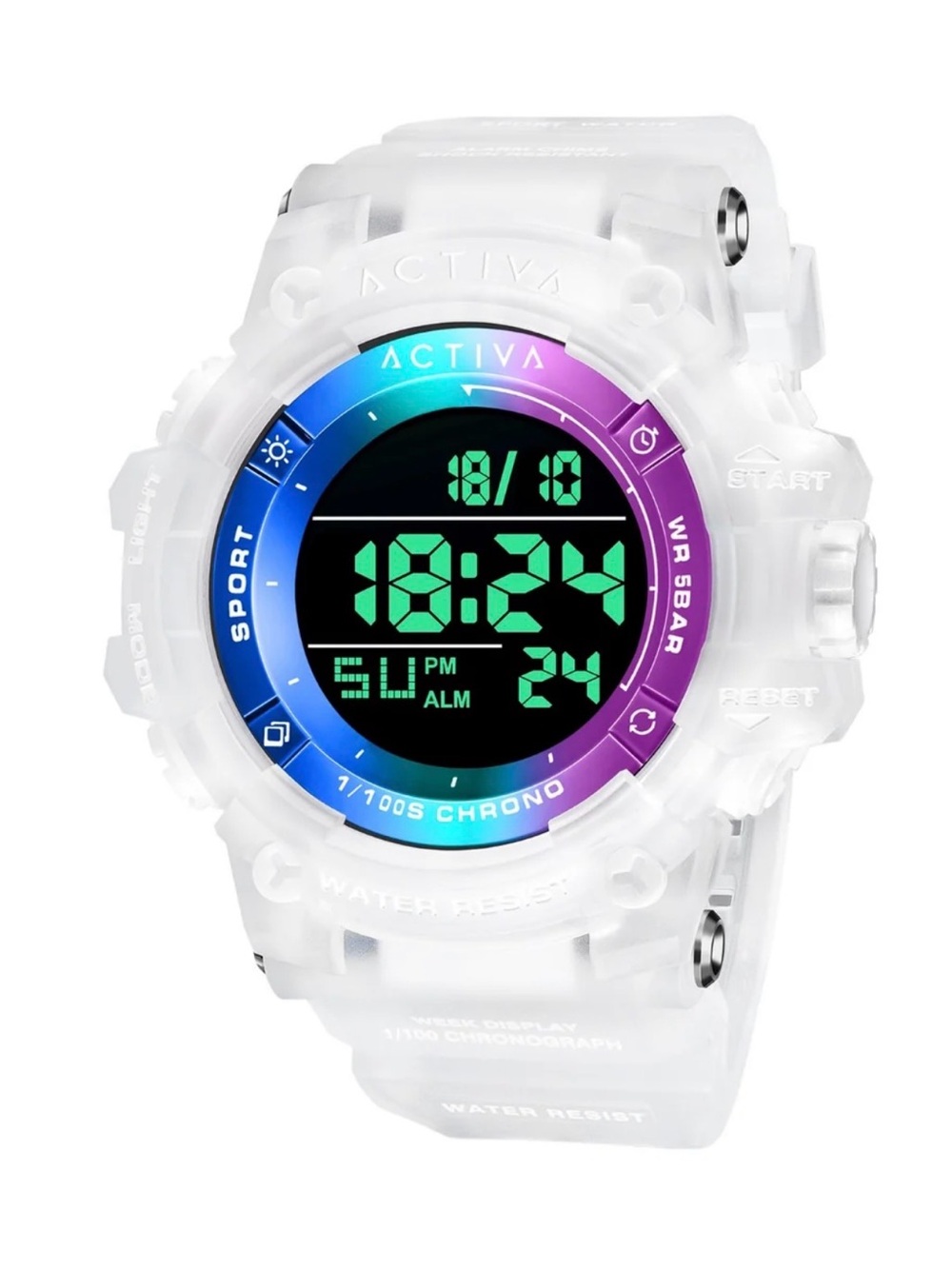 NWT Activa Summit x Invicta Men's Digital Watch 50 mm White Blue ACW8046-001